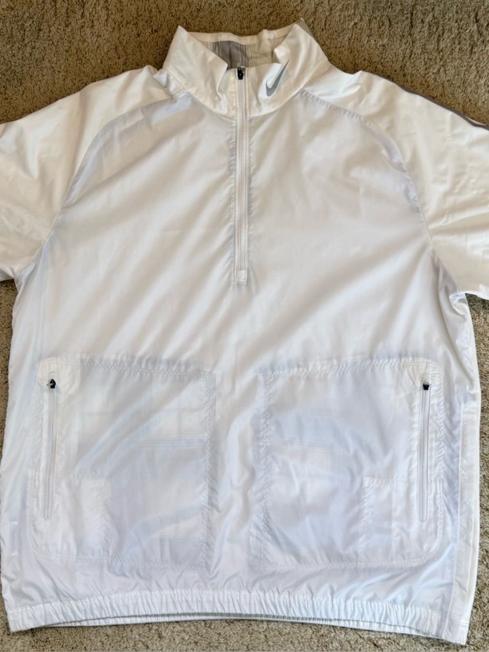 Men’s Large Nike White Half-Zip Pullover Windshirt